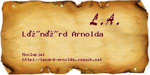 Lénárd Arnolda névjegykártya